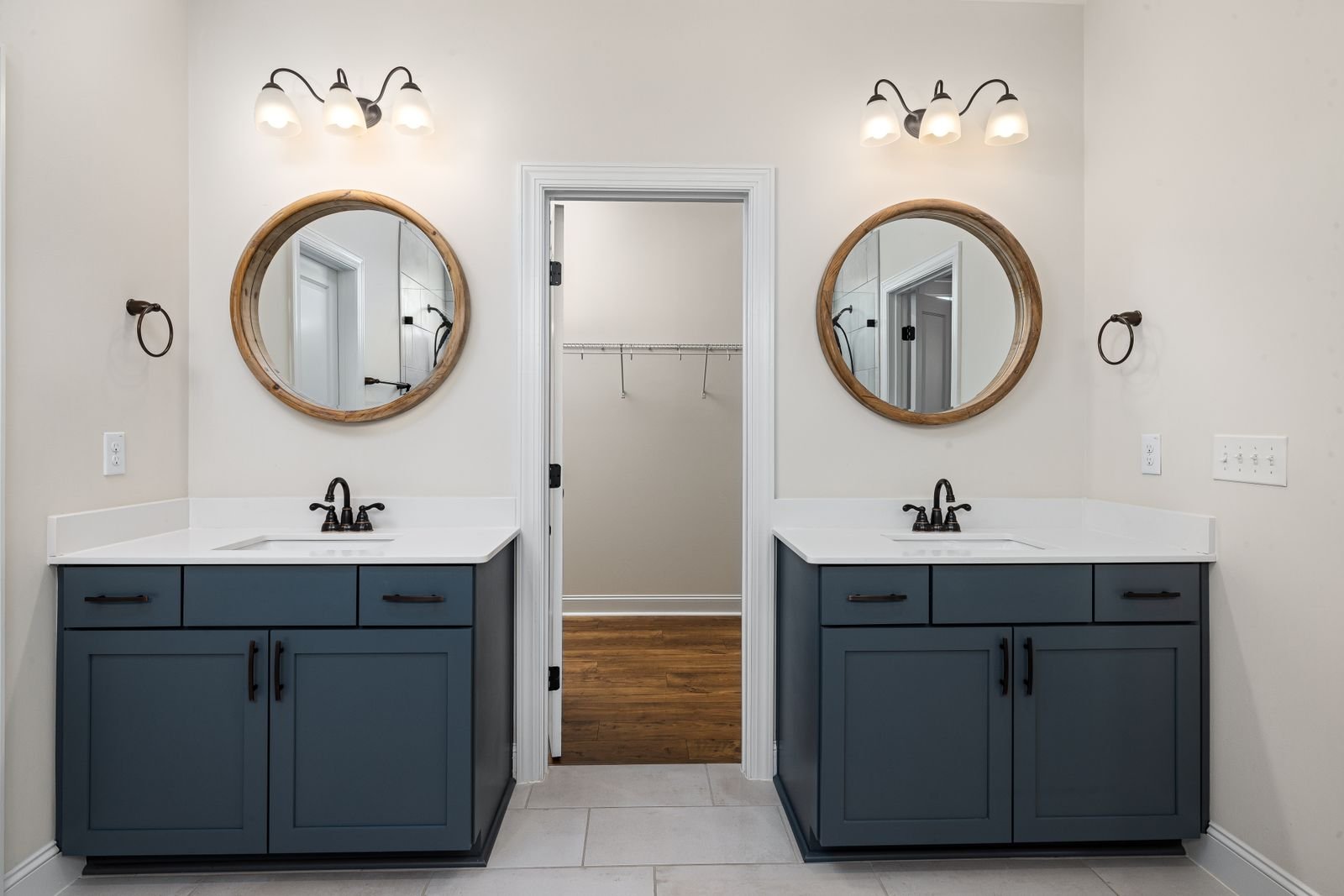 Modern bathroom vanity with sink and storage
